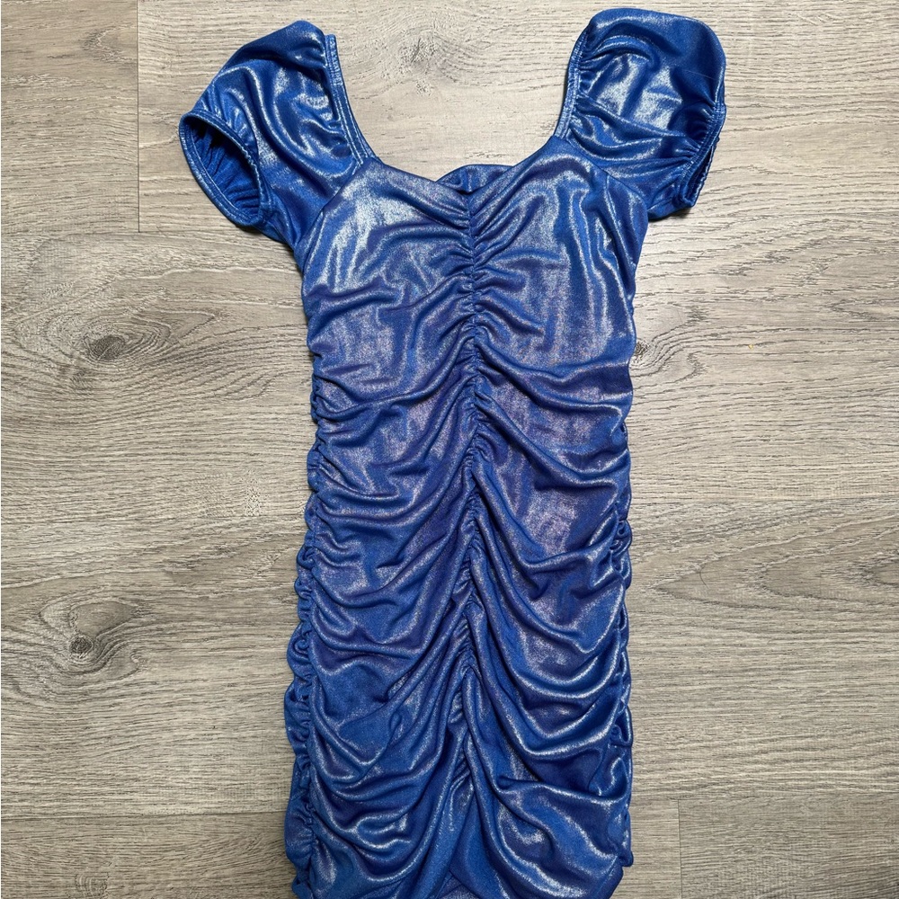 Kids Amelia Shimmer Dress in Blue
